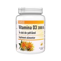 Vitamina D3 2000 UI in ulei de sofranel, 90 capsule moi, Raco